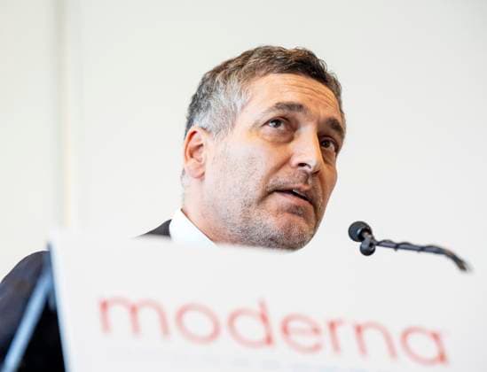 September 19, 2025, Laval, Qc, Canada: Stefan Raos, General Manager at Moderna Canada gives remarks during an announcement at the Moderna offices in Laval, Que., on Friday, Sept. 19, 2025. Laval Canada  - ZUMAc35_ 20250919_zaf_c35_078 Copyright: xChristopherxKatsarovx