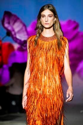 Model bei der Lola Casademunt by Maite Fashion Show auf der Mercedes-Benz Fashion Week Madrid Spring Summer 2026 auf dem Messegelände Ifema. Madrid, 19.09.2025