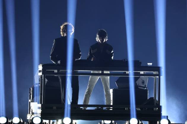 Justice performs on stage during the iHeartRadio Music Festival Concerts at T-Mobile Arena in Las Vegas, Nevada on Friday, September 19, 2025.  LAV2025091907 JAMESxATOA