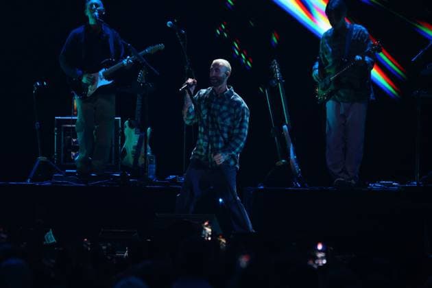Adam Levine of Maroon 5 performs on stage during the iHeartRadio Music Festival Concerts at T-Mobile Arena in Las Vegas, Nevada on Friday, September 19, 2025.  LAV2025091925 JAMESxATOA