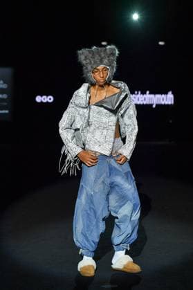 EGO Mercedes-Benz Fashion Week de Madrid - 21 Sep 2025 A model walks the runway wearing a design by Skinsfromtheinsideofmymouth during the Ego Mercedes-Benz Fashion Week de Madrid in IFERMA. Madrid Spain Copyright: xAtilanoxGarciax xSOPAxImagesx FOTO48767