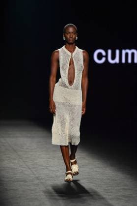EGO Mercedes-Benz Fashion Week de Madrid - 21 Sep 2025 A model walks the runway wearing a design by Studio Cumbre during the Ego Mercedes-Benz Fashion Week de Madrid in IFERMA. Madrid Spain Copyright: xAtilanoxGarciax xSOPAxImagesx FOTO48950