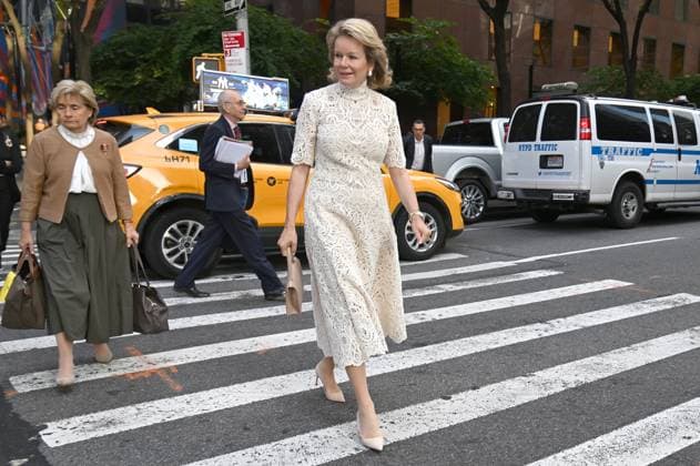 Bilder des Jahres 2025, Entertainment 09 September Queen Mathilde of Belgium walks in the street of New York during the week of the 80th session of the United Nations General Assembly (UNGA80), in New York City, United States of America, Monday 22 September 2025.  TONYxBEHAR 135000752