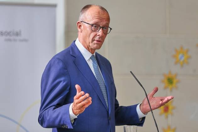 Berlin, Deutschland, 22.09.2025: Bundeskanzleramt: Preisverleihung startsocial 2025 : Bundeskanzler Friedrich Merz (CDU) hält eine Rede Copyright: xdtsxNachrichtenagenturx dts_83559