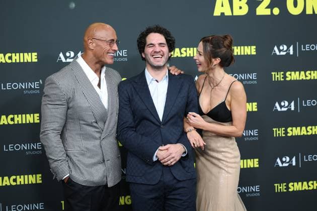 Premiere THE SMASHING MACHINE Zwischen Triumph und Abgrund Dwayne The Rock Johnson Emily Blunt Regisseur und Drehbuchautor Benny Safdie Deutschlandpremiere im Berliner Zoo Palast Kino von THE SMASHING MACHINE Zwischen Triumph und Abgrund
