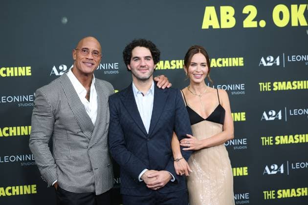 Premiere THE SMASHING MACHINE Zwischen Triumph und Abgrund Dwayne The Rock Johnson Emily Blunt Regisseur und Drehbuchautor Benny Safdie Deutschlandpremiere im Berliner Zoo Palast Kino von THE SMASHING MACHINE Zwischen Triumph und Abgrund