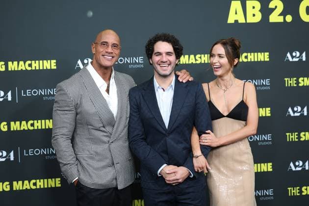 Premiere THE SMASHING MACHINE Zwischen Triumph und Abgrund Dwayne The Rock Johnson Emily Blunt Regisseur und Drehbuchautor Benny Safdie Deutschlandpremiere im Berliner Zoo Palast Kino von THE SMASHING MACHINE Zwischen Triumph und Abgrund