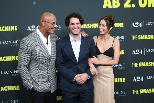 Premiere THE SMASHING MACHINE Zwischen Triumph und Abgrund Dwayne The Rock Johnson Emily Blunt Regisseur und Drehbuchautor Benny Safdie Deutschlandpremiere im Berliner Zoo Palast Kino von THE SMASHING MACHINE Zwischen Triumph und Abgrund