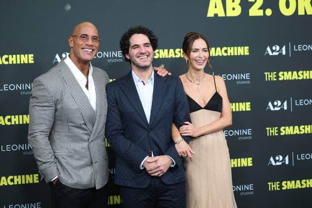 Premiere THE SMASHING MACHINE Zwischen Triumph und Abgrund Dwayne The Rock Johnson Emily Blunt Regisseur und Drehbuchautor Benny Safdie Deutschlandpremiere im Berliner Zoo Palast Kino von THE SMASHING MACHINE Zwischen Triumph und Abgrund