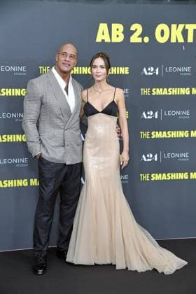 Dwayne Johnson und Emily Blunt bei der Deutschlandpremiere von THE SMASHING MACHINE in Berlin am 22.09.2025