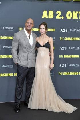 Dwayne Johnson und Emily Blunt bei der Deutschlandpremiere von THE SMASHING MACHINE in Berlin am 22.09.2025