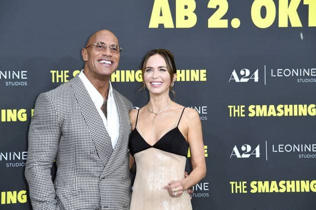 Dwayne Johnson und Emily Blunt bei der Deutschlandpremiere von THE SMASHING MACHINE in Berlin am 22.09.2025