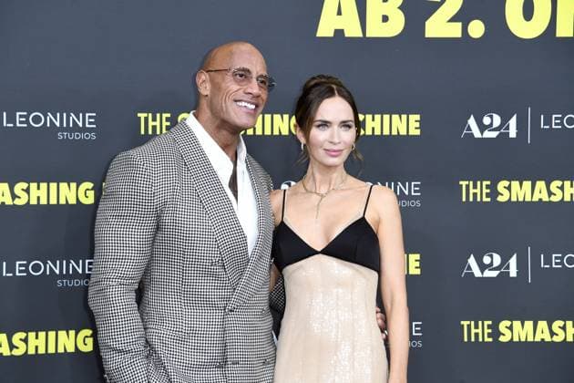 Dwayne Johnson und Emily Blunt bei der Deutschlandpremiere von THE SMASHING MACHINE in Berlin am 22.09.2025