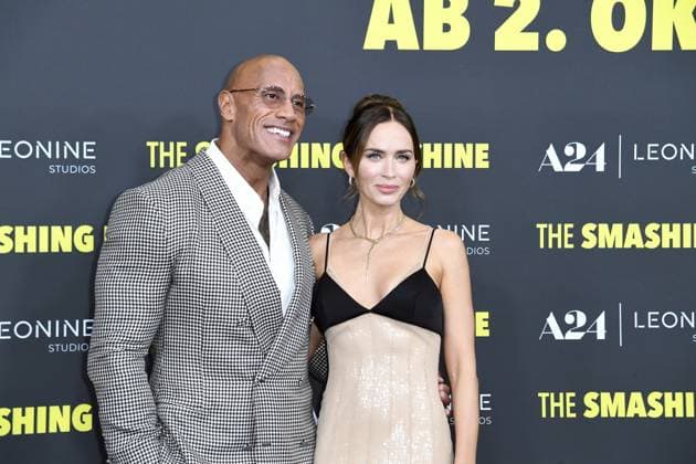 Dwayne Johnson und Emily Blunt bei der Deutschlandpremiere von THE SMASHING MACHINE in Berlin am 22.09.2025