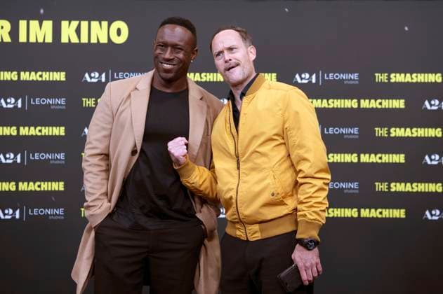 Jerry Kwarteng und Nico Birnbaum bei der Premiere des Kinofims The Smashing Machine im Zoo Palast. Berlin, 22.09.2025