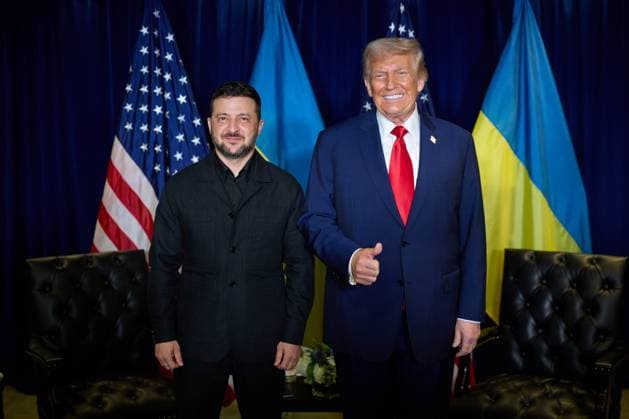 Bilder des Jahres 2025, News September 09 News Bilder des Tages Ukrainian President Volodymyr Zelenskyy meets with U.S. President Donald Trump on the sidelines of the United Nations General Assembly in New York, on Tuesday, September 23, 2025. Photo via Ukrainian Presidential Press Office  WAX2025092305 UKRAINIANxPRESIDENTIALxPRESSxOFF