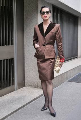 Milan, Milan Women s Fashion Week Spring Summer 2026 - Women s Fashion, Spring Summer 2026 - Alberta Ferretti fashion show - arrivals - In the photo: guest  Copyright: xLucaxPontix xipa-agency.netx xLucaPonti IpaAgencyx IPA_Agency_IPA65619878