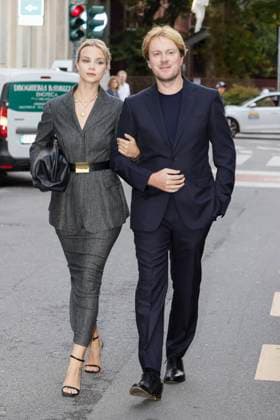 MFW - Alberta Ferretti Arrivals Christopher Aleo e Simona Jakstaite arrive to Alberta Ferretti fashion show during the Milan Fashion Week Women’s Spring-Summer 2026 on September 23, 2025 in Milan (Italy), Italy. Photo by Marco Piovanotto ABACAPRESS.COM Milan Italy  Copyright: xPiovanottoxMarco ABACAx