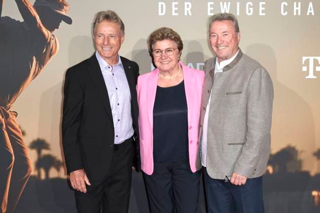 Bernhard Langer, Sigi Langer und Erwin Langer bei der Premiere des Dokumentarfilms Bernhard Langer - Der ewige Champion im Cinedom. Köln, 23.09.2025