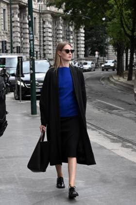 Milan, Jil Sander - Arrival of Guests - Milan Fashion Week - Womenswear Spring Summer 2026. In the photo: Eva Riccobono  Copyright: xSimonexComix xipa-agency.netx xSimonexComix IPA_Agency_IPA65649159