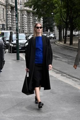 Milan, Jil Sander - Arrival of Guests - Milan Fashion Week - Womenswear Spring Summer 2026. In the photo: Eva Riccobono  Copyright: xSimonexComix xipa-agency.netx xSimonexComix IPA_Agency_IPA65649178