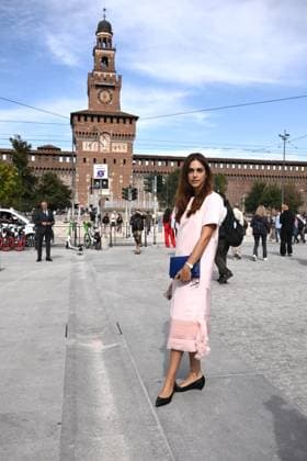Milan, Italy: Milan, Jil Sander - Arrival of Guests - Milan Fashion Week - Womenswear Spring Summer 2026. Pictured: Miriam Leone Milan Italy  - ZUMAp169 20250924_zea_p169_067 Copyright: xSimonexComix