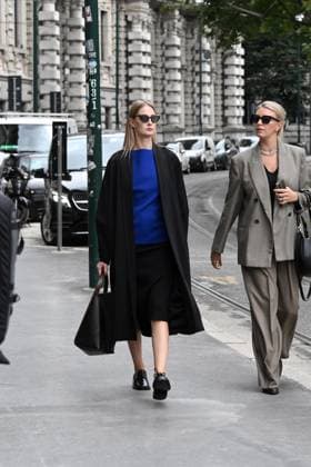 Milan, Italy: Milan, Jil Sander - Arrival of Guests - Milan Fashion Week - Womenswear Spring Summer 2026. In the photo: Eva Riccobono Milan Italy  - ZUMAp169 20250924_zea_p169_075 Copyright: xSimonexComix