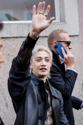 MFW Fendi Arrivals MP Bang Chan, leader of the South Korean boys band Stray Kids arrives to Fendi fashion show during Milan s Fashion Week Womenswear Spring Summer 2026, on September 24, 2025 in Milan (Italy), Italy. Photo by Marco Piovanotto Abacapress.com  Copyright: xPiovanottoxMarco ABACAx