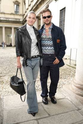 Milan, Italy: Milan, Milan Women s Fashion Week Spring Summer 2026 - Women s Fashion, Spring Summer 2026. - Missoni fashion show - arrivals in the photo: Paolo Stella, Fiammetta Cicogna Milan Italy  - ZUMAp169 20250924_zea_p169_811 Copyright: xRiccardoxGIordanox