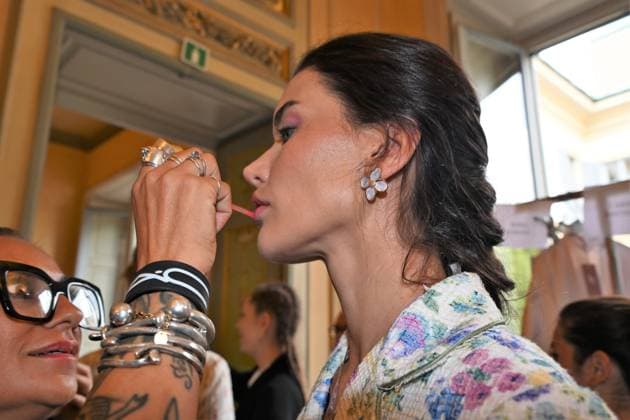 Milan,Italy Luisa Beccaria Spring Summer 2026 collection presentation show In the photo:Vialina Lemann  Copyright: xNickxZonnax xipa-agency.netx xNickxZonnax IPA_Agency_IPA65687169
