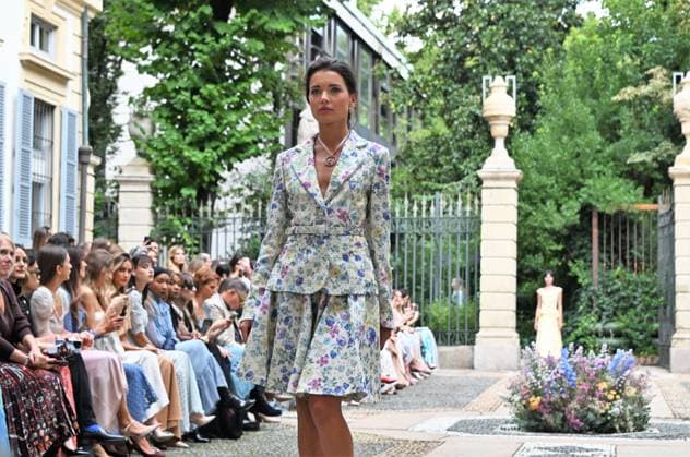 Milan,Italy Luisa Beccaria Spring Summer 2026 collection presentation show In the photo:Vialina Lemann show  Copyright: xNickxZonnax xipa-agency.netx xNickxZonnax IPA_Agency_IPA65687195