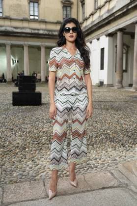 Milan, Milan Women s Fashion Week Spring Summer 2026 - Women s Fashion, Spring Summer 2026. - Missoni fashion show - arrivals in the photo: guest  Copyright: xRiccardoxGIordanox xipa-agency.netx xRiccardoxGiordano IPAx IPA_Agency_IPA65683764