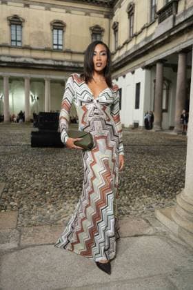 Milan, Milan Women s Fashion Week Spring Summer 2026 - Women s Fashion, Spring Summer 2026. - Missoni fashion show - arrivals in the photo: guest  Copyright: xRiccardoxGIordanox xipa-agency.netx xRiccardoxGiordano IPAx IPA_Agency_IPA65683830