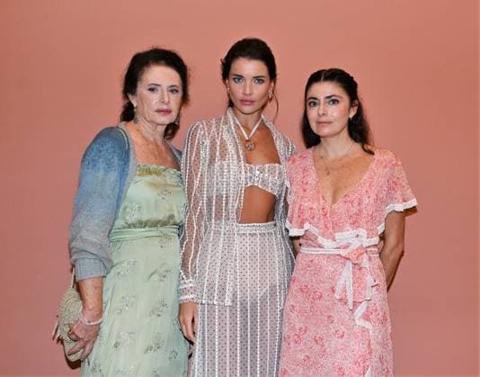 Milan: Milan, Italy Luisa Beccaria Spring Summer 2026 collection presentation show In the photo: Vialina Lemann and Luisa Beccaria and daughter Lucilla Beccaria designer of the brand Milan  - ZUMAp169 20250924_zea_p169_1041 Copyright: xNickxZonnax