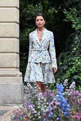 Milan: Milan,Italy Luisa Beccaria Spring Summer 2026 collection presentation show In the photo:Vialina Lemann show Milan  - ZUMAp169 20250924_zea_p169_1054 Copyright: xNickxZonnax