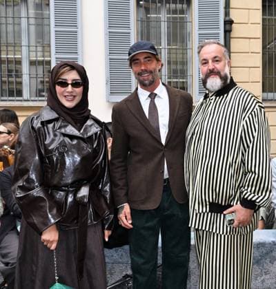 Milan, Italy Luisa Beccaria Spring Summer 2026 collection presentation show. In the photo: Afraa al Noaimi, Vittorio Brumotti  Copyright: xNickxZonnax xipa-agency.netx xNickxZonnax IPA_Agency_IPA65691308