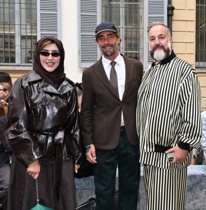 Milan, Italy Luisa Beccaria Spring Summer 2026 collection presentation show. In the photo: Afraa al Noaimi, Vittorio Brumotti  Copyright: xNickxZonnax xipa-agency.netx xNickxZonnax IPA_Agency_IPA65691311