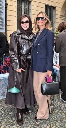Milan: Milan, Italy Luisa Beccaria Spring Summer 2026 collection presentation show. In the photo: Afraa al Noaimi, Michela Proietti Milan  - ZUMAp169 20250924_zea_p169_1096 Copyright: xNickxZonnax