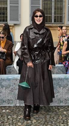 Milan: Milan,Italy Luisa Beccaria Spring Summer 2026 collection presentation show In the photo:Afraa at Noaimi Milan  - ZUMAp169 20250924_zea_p169_1100 Copyright: xNickxZonnax