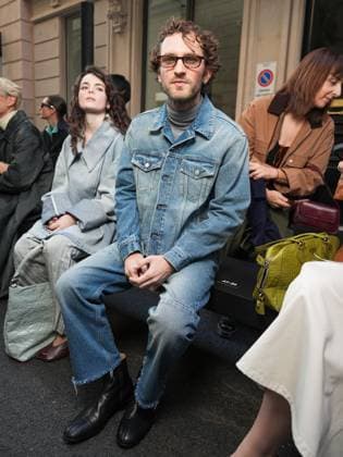 Milan, Italy, Italy: Milan, Milan Women s Fashion Week Spring Summer 2026 - MM6 Maison Margiela fashion show - front row guests In the photo: Micaela Wittman, Giorgio Poi Milan Italy  - ZUMAp169 20250925_zea_p169_1206 Copyright: xRiccardoxGiordanox