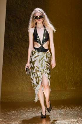 MFW Roberto Cavalli runway MP A model walks the runway at the Roberto Cavalli fashion show during Milan s Fashion Week Womenswear Spring Summer 2026, on September 25, 2025 in Milan (Italy), Italy. Photo by Marco Piovanotto Abacapress.com  Copyright: xPiovanottoxMarco ABACAx