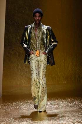 MFW Roberto Cavalli runway MP A model walks the runway at the Roberto Cavalli fashion show during Milan s Fashion Week Womenswear Spring Summer 2026, on September 25, 2025 in Milan (Italy), Italy. Photo by Marco Piovanotto Abacapress.com  Copyright: xPiovanottoxMarco ABACAx