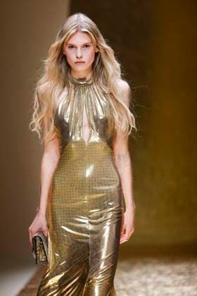 MFW Roberto Cavalli runway MP A model walks the runway at the Roberto Cavalli fashion show during Milan s Fashion Week Womenswear Spring Summer 2026, on September 25, 2025 in Milan (Italy), Italy. Photo by Marco Piovanotto Abacapress.com  Copyright: xPiovanottoxMarco ABACAx