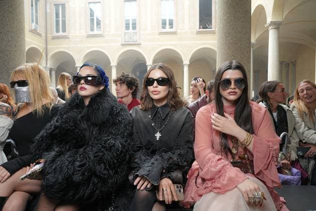 Milan, Milan Women s Fashion Week Spring Summer 2026 - Women s Fashion, Spring Summer 2026. - Blumarine fashion show - arrivals in the photo: Guest  Copyright: xRiccardoxGIordanox xipa-agency.netx xRiccardoxGiordano IPAx IPA_Agency_IPA65769430