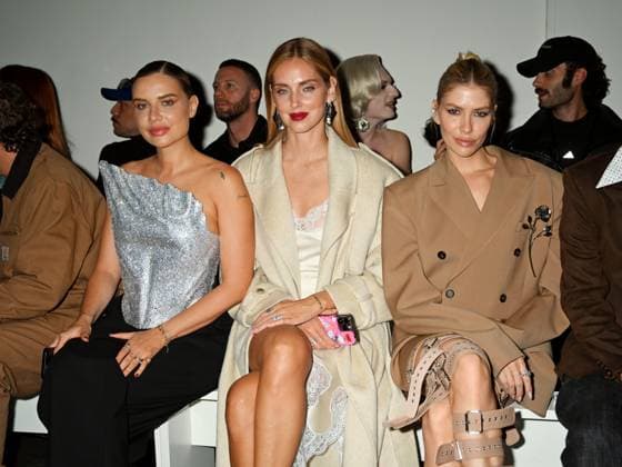 Milan, Milan Women s Fashion Week Spring Summer 2026 - Women s Fashion, Spring Summer 2026 - Morabito fashion show - guests In the photo: Veronica Ferraro, Chiara Ferragni, Lena Perminova  Copyright: xSimonaxChiocciax xipa-agency.netx xSimonaxChiocciax IPA_Agency_IPA65778896