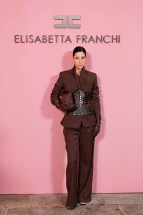 Milan, Milan Women s Fashion Week Spring Summer 2026 - Women s Fashion, Spring Summer 2026 - Elisabetta Franchi fashion show - arrivals in the photo: Francesca Busi  Copyright: xRiccardoxGiordanox xipa-agency.netx xRiccardoxGiordanox IPA_Agency_IPA65780535