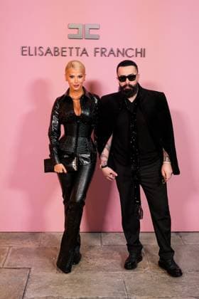 Milan, Italy, Italy: Milan, Milan Women s Fashion Week Spring Summer 2026 - Women s Fashion, Spring Summer 2026 - Elisabetta Franchi fashion show - arrivals in the photo: Marina Vjollca and Getoar Selimi Milan Italy  - ZUMAp169 20250926_zea_p169_389 Copyright: xRiccardoxGiordanox