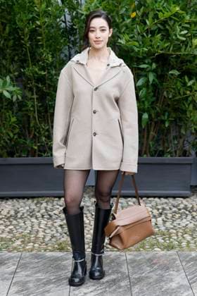 MFW Tod’s front row MP A guest arrives at the Tod s fashion show during Milan s Fashion Week Womenswear Spring Summer 2026, on September 26, 2025 in Milan (Italy), Italy. Photo by Marco Piovanotto Abacapress.com  Copyright: xPiovanottoxMarco ABACAx