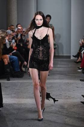 Milan, Italy: Milan, Milan Women s Fashion Week Spring Summer 2026 - Women s Fashion, Spring Summer 2026. - Blumarine fashion show - catwalk - photo: model Milan Italy  - ZUMAp169 20250926_zea_p169_461 Copyright: xSimonaxChiocciax