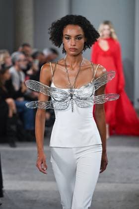 Milan, Italy: Milan, Milan Women s Fashion Week Spring Summer 2026 - Women s Fashion, Spring Summer 2026. - Blumarine fashion show - catwalk - photo: model Milan Italy  - ZUMAp169 20250926_zea_p169_532 Copyright: xSimonaxChiocciax